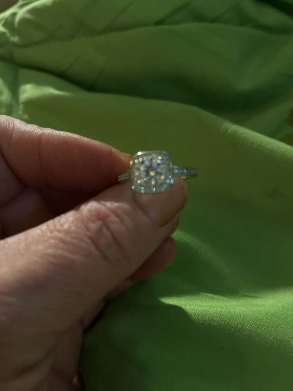 Halo 1CT Moissanite Silver Ring